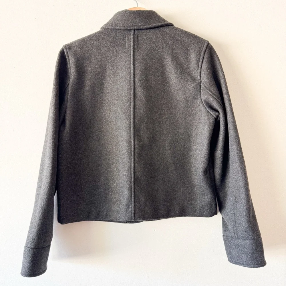 Zara Charcoal Gray Pea Coat‎ Jacket with Pockets Size X-Small